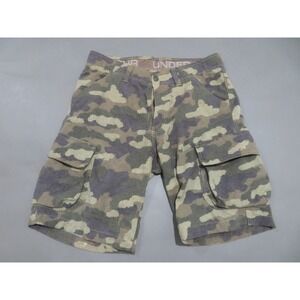 Under Armour Camo Cargo Shorts Men 30 Green Pockets Outdoors Comfort Performance